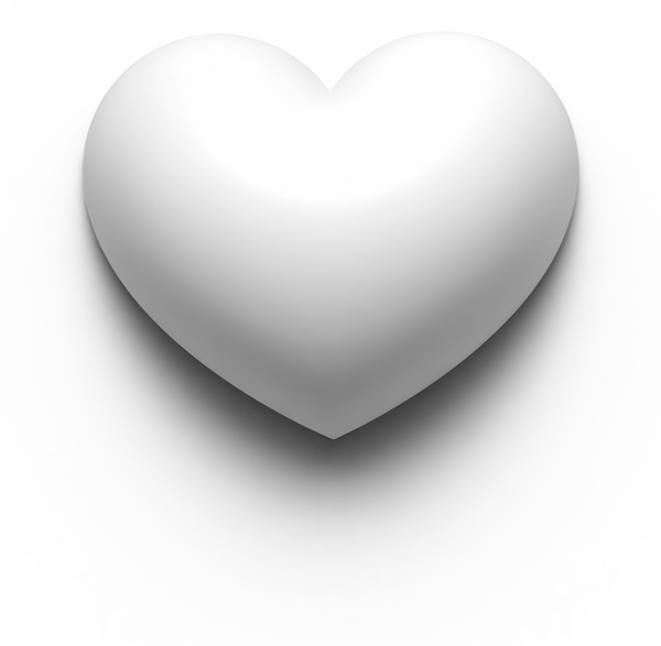 3d White heart